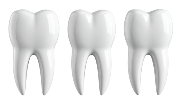 Dental model of a tooth, illustration as a concept of dental examination of teeth.