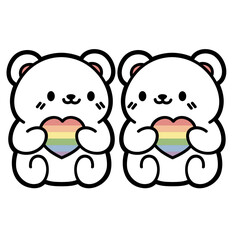 cute pride bear couple