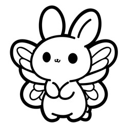 cute bunny with butterfly wings