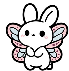 cute bunny with butterfly wings