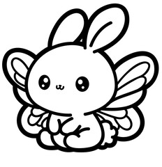 cute bunny with butterfly wings