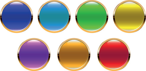 buttons for web, colourful circle button, set of different colored buttons 
