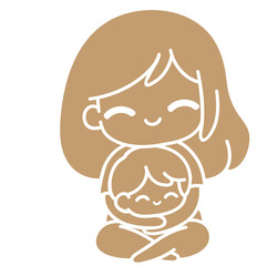 cute mom and son
