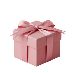 Obraz premium ピンクのギフトボックスとリボン 透明な背景に分離された贈り物と特別な日のイメージ
