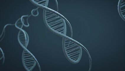 Close-up of modern DNA helix for genomic longevity research in authentic health science content