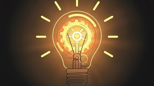 Steampunk Lightbulb Idea Concept Illustration