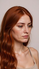Naklejka premium Ok Studio portrait of a weary redhead seeking relaxation
