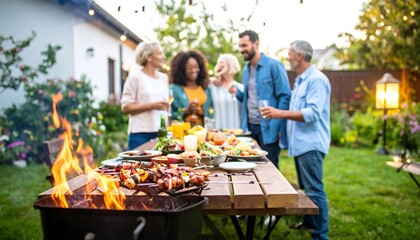 Outdoor family gathering