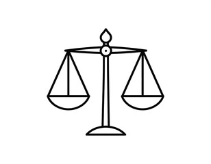 Simple black line drawing of a balance scale (1)