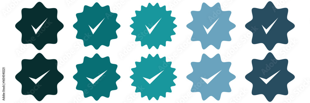 Aufkleber green checkmark, green tick, check mark icon button set. tick mark with checkbox icon. green checkma