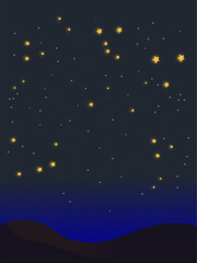 Illustration of Stars in the Night Sky