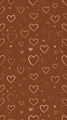 Obraz premium A warm, brown background with many hearts