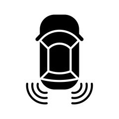 Cross Traffic Alert Icon Vector Illustration Glyph Version