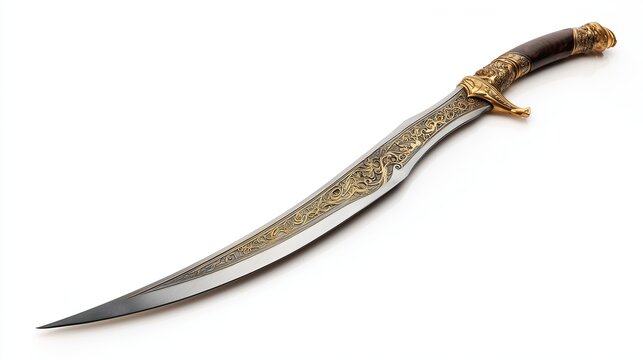 scimitar on white background