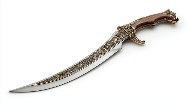 scimitar on white background