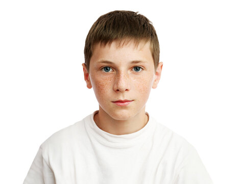 Serene Young Boy on Transparent Background