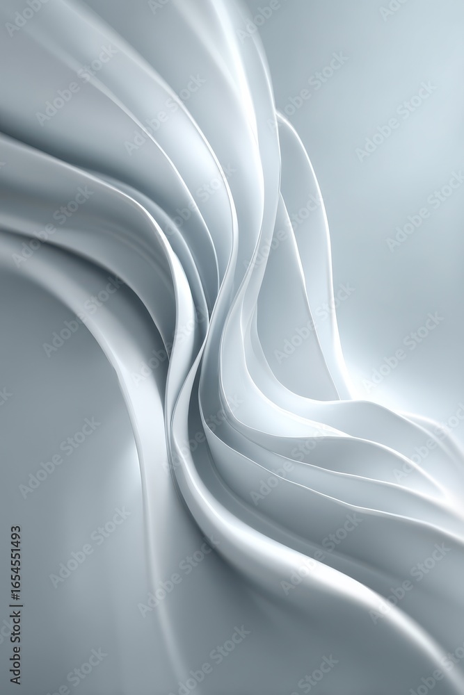 Poster abstract white background with flowing soft lines and elegant texture