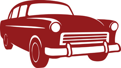 Flat Color Classic Car Vector Illustration