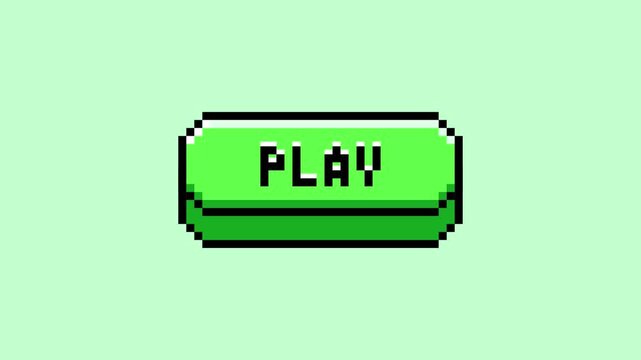 픽셀아트 스타일의 움직이는 플레이 버튼 - Animated Pixel Art Play Button for Games