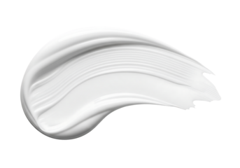 A cosmetic cream, lotion, or paint smear swatch with a rich texture. Isolated on transparent background, png