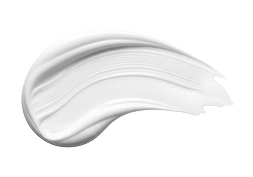 A cosmetic cream, lotion, or paint smear swatch with a rich texture. Isolated on transparent background, png