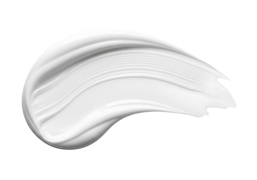 A cosmetic cream, lotion, or paint smear swatch with a rich texture. Isolated on transparent background, png