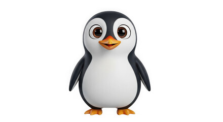 Obraz premium Cute penguin cartoon character isolated on transparent background