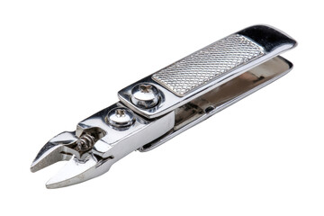 Compact, chrome-plated tool with gripping jaws
