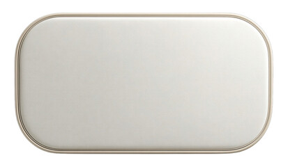Light beige rectangular box with a light gold/tan frame