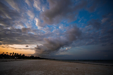 Dramatic Cloudy Sunset Over Diani Beach, Kenya
