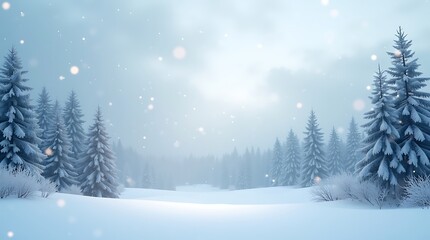 Fototapeta premium A serene winter wonderland with gently falling snowflakes