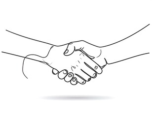 Simple line drawing of a handshake