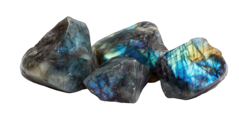 Raw,faceted,lapidary,crystals,in,blue,grey