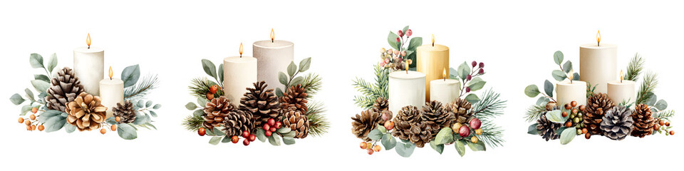Christmas Candle Arrangements: Festive Winter Holiday Decor