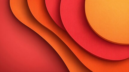 Abstract layered circles in warm orange and red tones