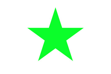 Obraz premium Green star icon flat vector with transparent background