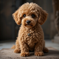 Small Poodle, small poodle dog, looking thoughtfully, close-up