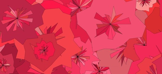 vivid pink and magenta fractal flower background; procedural art