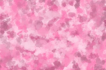 Pink abstract textured watercolor or acrylic background. The pattern of brushstrokes or randomly scattered paint drips. Wallpaper, banner, presentation, card, etc.