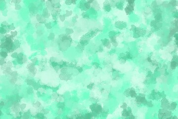 Green abstract textured watercolor or acrylic background. The pattern of brushstrokes or randomly scattered paint drips. Wallpaper, banner, presentation, card, etc.