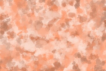 Abstract textured watercolor or acrylic painting with warm colors (orange, brown, cream) background. The pattern of brushstrokes or randomly scattered paint drips. Wallpaper, banner, presentation