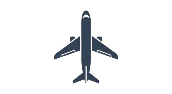 Airplane icon for air travel and transportation isolated PNG with Transparent Background - Powered by Adobe