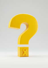3D yellow question marks, yellow September campaign.