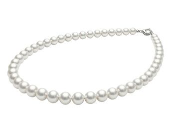 Fototapeta premium Elegant white pearl necklace isolated on transparent background