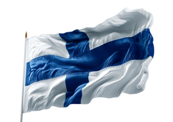  Finland flag waving slightly PNG white background