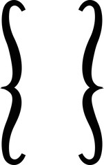 Naklejka premium Brackets icon, black vector of round, curly, and square bracket in flat style, punctuation marks, typography symbol, math and coding element isolated on transparent background.