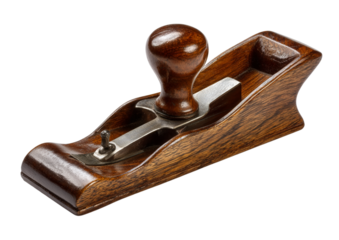  Polished Wooden Hand Plane Tool Isolated PNG