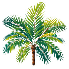 Fototapeta premium Vibrant Tropical Palm Leaves isolated on transparent background Generative AI.