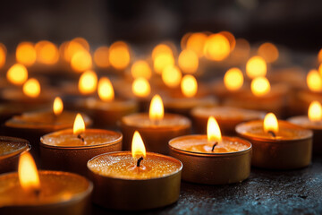 Warm glowing candles for holiday ambiance