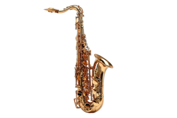 Brass saxophone, polished gold tone